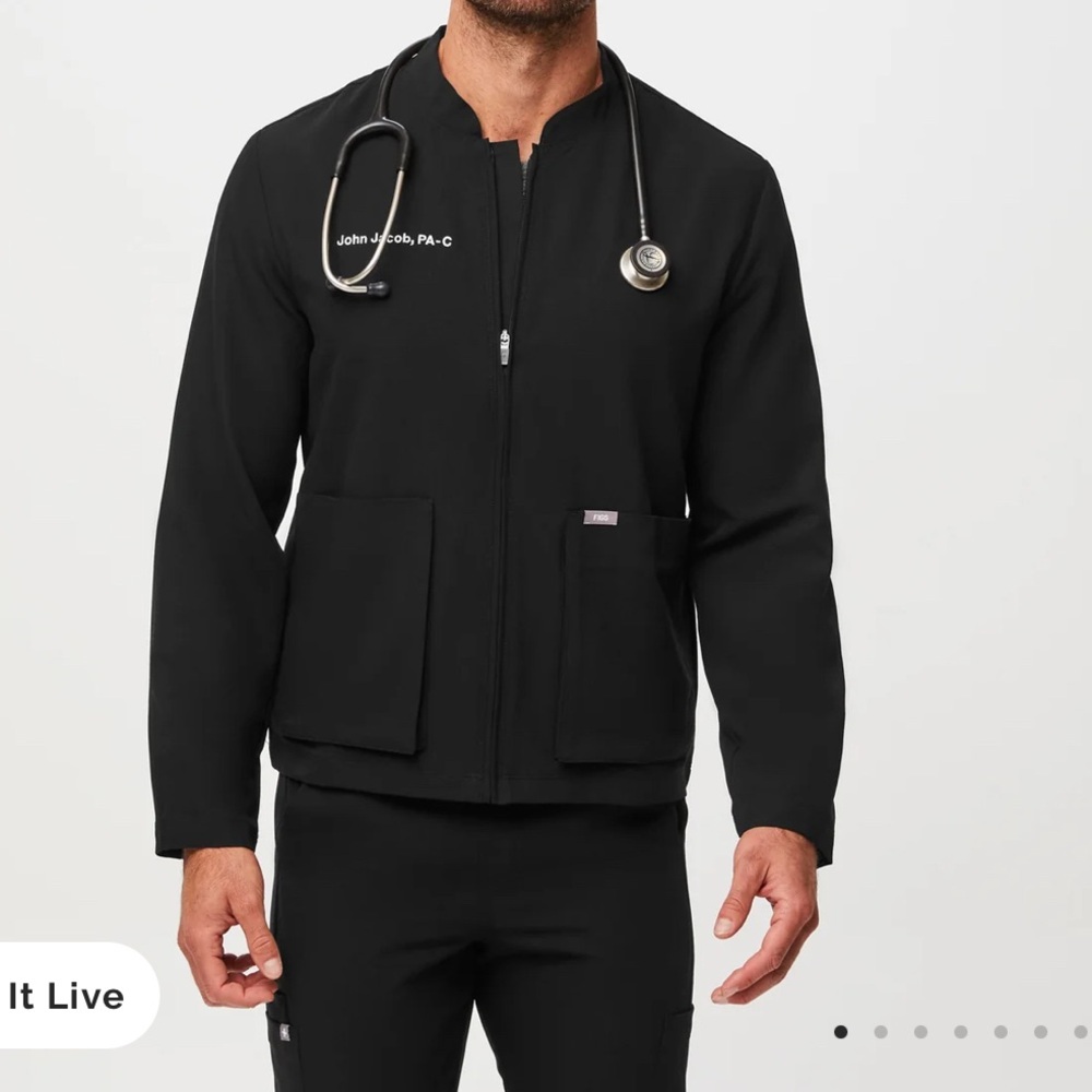 Figs Black Classic Denver Scrub Jacket